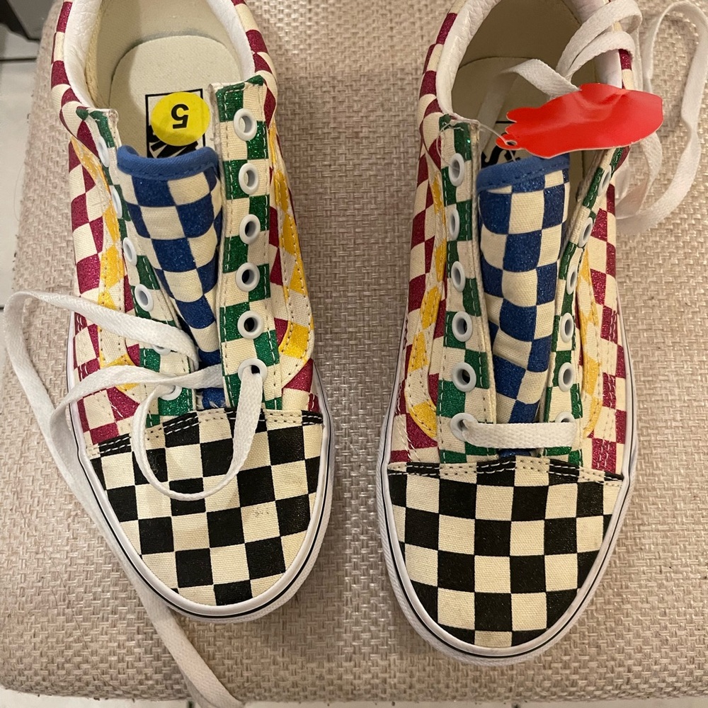 Brand new colorful vans. Size 5
